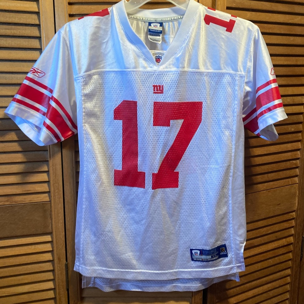 Reebok NY Giants Burress #17 White & Red Football Jersey